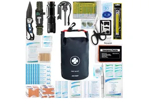 ORIPOWER Customized Logo Waterproof First Aid Kit with Adjustable Strap Compact Emergency Survival Kit for Hiking Boating