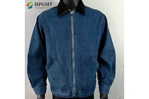 Men's Autumn Winter Denim Jacket Stand Collar Loose Fit Plus Size Thick Warm Cotton with Lamb Fleece Lining