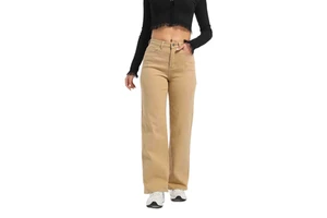 Women Solid Color Straight Leg Pants High Waist Casual Fashion Premium Quality Comfortable Daily Wear Denim pant for Women
