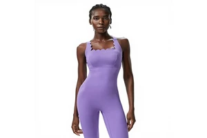 High Quality Women's Sports Yoga Jumpsuit One Piece Spandex/Nylon Four-Way Stretch Quick Dry Breathable Backless Full Length