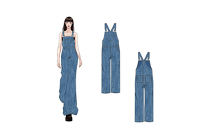 OEM Manufacturer Customizable Women's Casual Style Full Length Jumpsuits Loose Fit Denim Overalls for Summer
