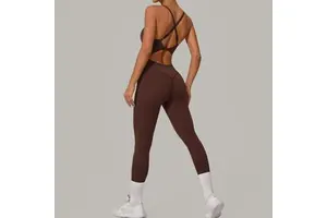 Adjustable Jumpsuit Cross Waist Hip Lifting Sports Yoga Tight Jumpsuit