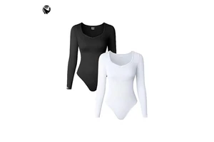 Customized Logo Women's Slimming One-Piece Fitness Pullover Square Neck Long Sleeve Sports Jumpsuit