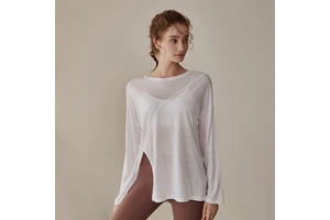 Women's Breathable Fitness Training Pilates Yoga Top Smock Viscose Fibre Sports Loose Long Sleeve Running Top Yoga Clothes