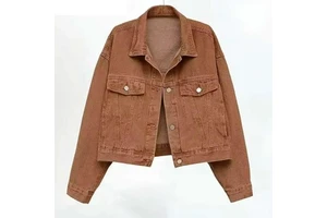 Women Denim Jacket Breathable Cotton Eco-Friendly Autumn Blue Long Sleeve 2 Front Pockets Customized Color Logo Wholesale High
