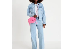 Women's Custom Short Denim Jacket Coats and Jean Jackets with Button Decoration Casual Style All Seasons Washed Technics