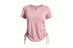 Customized Women's Curved Hem Short Sleeved Yoga Top Lightweight Four-Way Stretch Quick Drying Breathable Plus Size Sports