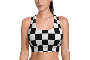 Plus Size High Support Breathable Eco-Friendly Spandex/Nylon Yoga Sports Bra for Women with Front Logo-Active Wear
