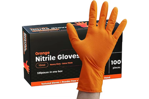 10 Mil Heavy Duty Mechanic Repair Industry Custom Logo Diamond Texture Latex Free Powder Free Disposable Nitrile Gloves