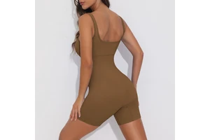 Xinye Threaded Seamless One-piece Yoga Suit, Breathable Quick Drying Fitness Suit, High Elasticity One-piece Sports Jumpsuit