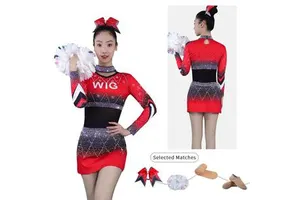 Sublimation Long-Sleeved Custom Cheerleading Uniform Jumpsuit Rhinestone /Nylon/Polyester/Spandex Material Unisex for