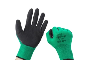 Classic Style Nylon Nitrile Gloves Grey Palm Foam Nitrile Gloves Protective Safety