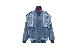 New Arrivals High Quality Women's Denim Jean Jacket Slim Fit Long Sleeve Knitted Breathable Winter Outdoor Use