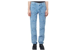 Custom Men's High Waist Denim Straight Long Pants Fashion Print Waterproof Outdoor Jeans with Logo Casual Style Wholesale
