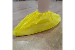 Yellow Shoe Cover Customize Logo Disposable CPE Shoe Cover Made In China With Factory Price OEM/ODM