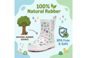 Custom Color Print Available Kids Slip On Rubber Rain Boots Waterproof Toddler Ankle Wellies Rain Shoes For Little Girls