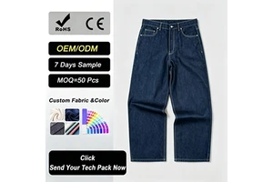 Custom Slim Straight-Leg Denim Jeans for Men Cotton Streetwear Style Washable Spring Season Wholesale Available