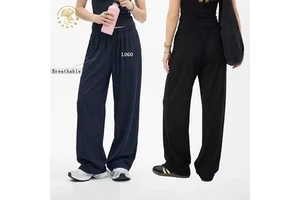 Manufacturer High Quality Ultra Soft Lightweight Fabric Palazzo Pants Breathable Solid Color High Stretch Womenwomen's Pants