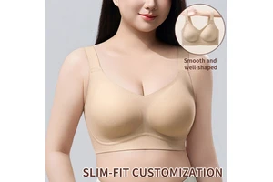 High Quality Woven Wire Free Solid Seamless Underwear Women's Gathering Anti-sagging Big Chest Showcase Large Size Thin Text Bra