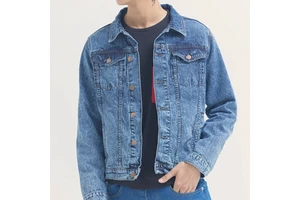 Hot Selling Men's Denim Jacket 100% Cotton High Quality Breathable Eco-Friendly Quick Dry Winter Streetwear Customized Logo