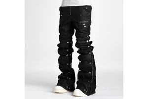 DiZNEW 2025 High Quality Men's Jeans High Waist Fashion Style with Pattern Decoration Plus Size Denim Mens Straight Leg Jeans