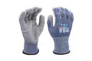 LQS Customized Cut Resistant Gloves Cut Level F PU Coated Anti-Cut Gloves Safety Work Gloves For Mechanic