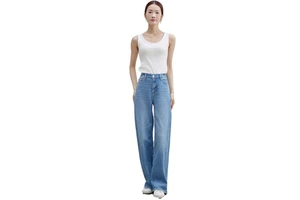 Women's High Waist Wide Leg Loose Fit Denim Jeans Light Wash Full Length Casual Vintage Summer Spandex/Cotton Breathable