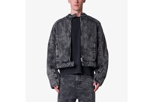 Custom logo Autumn New Style High-quality Men's 100% Cotton Denim Jacket Heavy Washed Zipper Coat Retro Casual Jacket for Men
