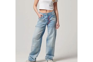 High Quality Breathable Plus Size Women's Denim Jeans Custom Patch Embroidery Regular Fit Vintage Decoration Casual Waterproof