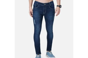 Men's Plus Size Straight Jeans Pant with Softener Fabric Mid Waist Solid Color Clean Stitching