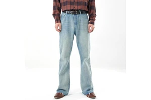 OEM SHORT SIGN INDUSTRY High Street Style Men's Denim Jeans Mid Waist Premium Quality Blue Trousers 100% Cotton Regular Fit