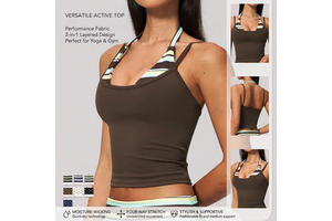 Ropa Deportiva Mujer Women's Breathable Lightweight Four-Way Stretch Yoga Workout Activewear Sports Halter Tank Top Activewear