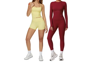 LUMIARA ARTISAN Custom Logo Women's Long Sleeve Yoga Set | High Waist Vital Activewear | ODM Spandex Sports Wear 400g