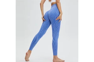 P160 New Design Yoga Pants Women Water Pattern High -waisted Hip -Pants Sports Fitness Pants