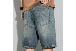Summer Men's Denim Breathable Shorts Thin Mid-Length Casual Workwear