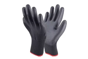 13g Green Polyester Liner Black PU Palm Coating Men's Safety Work Gloves Construction Grip Protection Industrial Safety Gloves