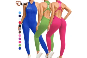 Women Backless Sports Romper Breathable Quick Dry Lightweight Full Length Outdoor Sleeveless Gym Bodysuit Workout Yoga Jumpsuits