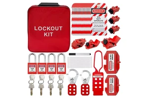 QVAND Industrial LOTO Safety Electrical Circuit Breaker Lockout Tool Kit Safety Padlock Lockout Tagout Kit