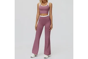 Solid Naked Sense Plus Size Yoga Suit Thread High Waist Short Sleeve Outdoor Leisure All Match Fitness Exercise Suit