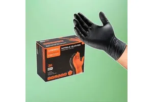 8Mil Thick Disposable Painting Gloves Chemical Resistant Black Nitrile Soft And Waterproof Durable With Powder And Latex Free