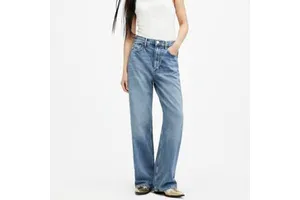 High Quality Breathable Women Washed Denim Jeans Hot Selling New Fashion Wide Leg Denim Pants for Ladies