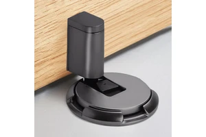 Non Punch Black Metal Heavy Duty Brush Nickel Under Wall Protector Mechanical Floor Holder Draft Magnetic Door Stop Door Stopper