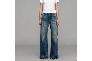 Casual Denim Jeans Pants Mid Waisted Streetwear Ladies Jeans Pants Women's Long Pants