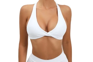 Backless Sports Bra Buttery Soft Workout Tops With Removable Padded Yoga Training Bras Strappy Going Out Top