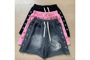 100% Cotton Helstar Street Style NFC Hip-hop Printed Terry Cloth Washed Vintage Men's and Women's Loose Shorts for Summer