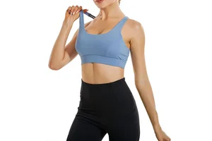 Hot Sale Women Sports Bra High Quality Custom Made Front Eco-Friendly Breathable Medium Support Gym Workout Fitness Training