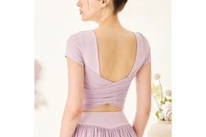 Summer New Short-sleeved Top Women's Hollowed-out Beauty Back Yoga Top Slimming Sexy Pilates Dance Yoga Wear T-shirts