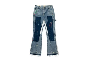 Trending Men's Custom Streetwear Baggy Denim Pants Graffiti Printing Vintage Custom Jeans Men Flared Pants Oversized Men's Jeans