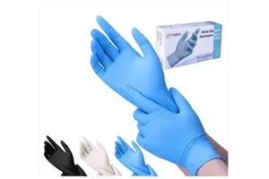 Anti-Slip Blue Medical Powder Free Industrial Food Work Safety Gloves 100 Safety Gloves Medical Examination Gloves
