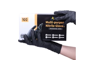 XINGYU Disposable Nitrile Diamond Gloves Black 8ml Powder Free Disposable Nitrile Gloves Heavy Duty Diamond Nitrile Gloves